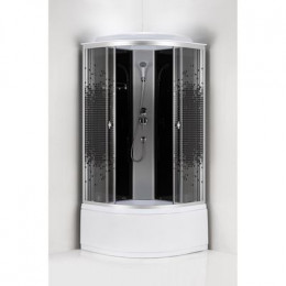 Душевая кабина Loranto 90x90x215 поддон 40 см, 4 мм прозрачное стекло с рисунком "мозайка" (CS-986ТМ/G)