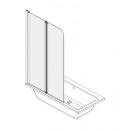 Шторка для ванны, хром, прозрачное стекло 4 мм, 80*140, Azario BOSTON (AZ-141)