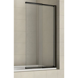 Шторка для ванны раздвижная, прозрачное стекло 5 мм, покрытие Easy Clean, цвет профиля черный, 1000х1400, Azario MERRIT (AZ-NF6122 1000 BLACK)