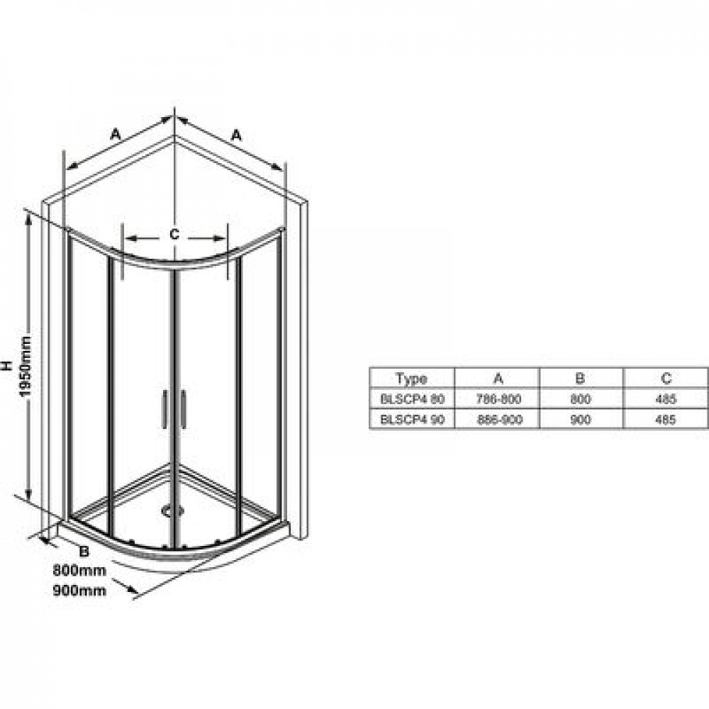 Душевой уголок Ravak Blix Slim 80x80 BLSCP4-80 профиль хром