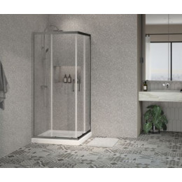 Душевое ограждение Azario SEATTLE 90х90х195 хром, 6мм прозрачное стекло