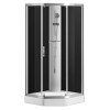 Душевая кабина AZARIO DENVER 90х90х200 прозрачное стекло 4 мм. с покрытием Easy Clean, задняя панель черная, цвет профиля хром (AZ-N10806 900)