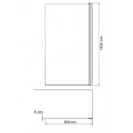 Шторка для ванны, покрытие Easy Clean, прозрачное стекло 6 мм, цвет профиля черный, Azario MERRIT 800х1400 (AZ-NF6310-1 800 BLACK)