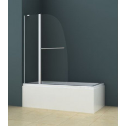 Шторка для ванны с поручнем, хром, прозрачное стекло 6 мм, 100х140, Azario BOSTON (AZ-142TB)