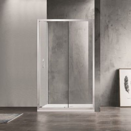 Душевое ограждение AZARIO 1200х800х2000, БЕЗ ПОДДОНА, прозрачное стекло 6 мм, открывание направо, цвет профиля серебро (AZ-ND1131 R 1200)
