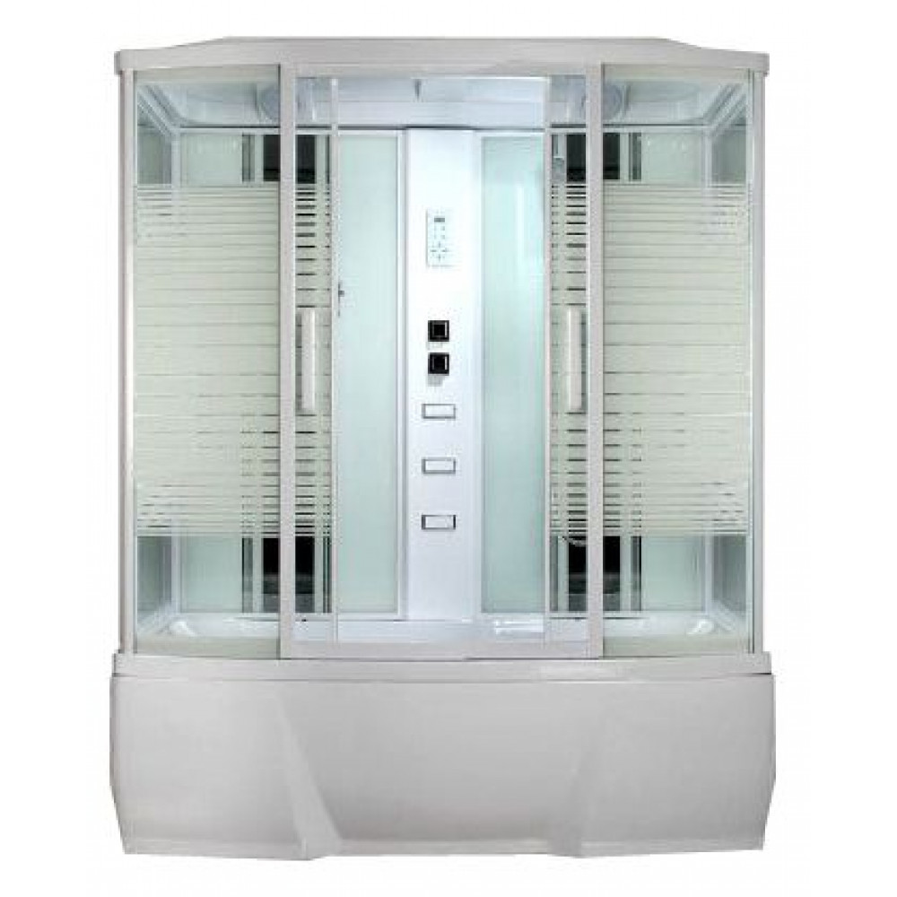 Душевая кабина Loranto с тропическим душем  CS 77-4  150x85x215 см белая дверь раздвижная