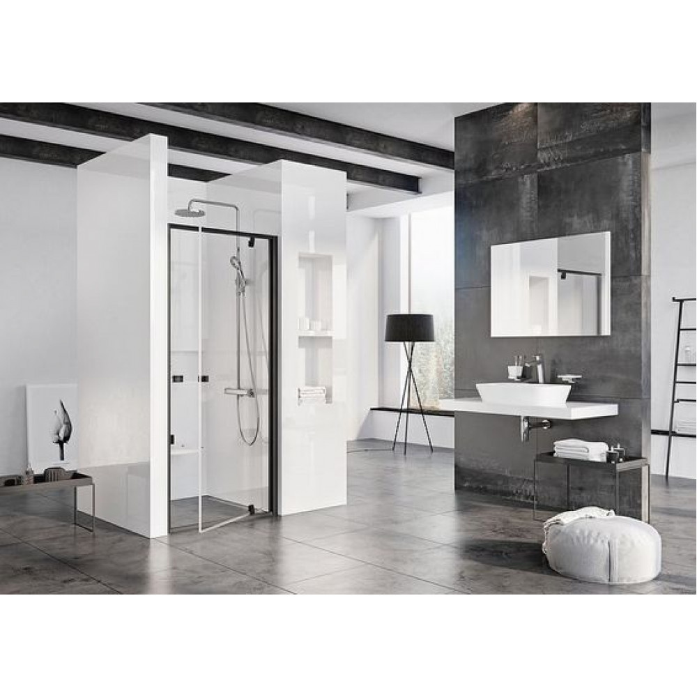 Душевая дверь Ravak Pivot PDOP1-90 распашная, стекло Transparent, профиль Черный  (03G70300Z1)