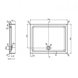 Душевой поддон Azario 800х800х150 R/L, для TORONTO 1432B (P18  R/L)