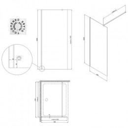 Душевое ограждение AZARIO FELTON 90х200 walk-in, прозрачное cтекло 8 мм с покрытием easy clean, черный матовый профиль (AZ-151S 90)