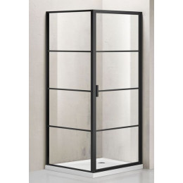 Душевое ограждение Azario RICHMOND 1000х1000х1950 R, без поддона, прозрачное стекло 6 мм, цвет профиля черный (AZ- NAG1221 1000 BLACK)