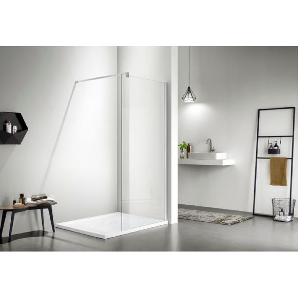 Душевая перегородка Azario CHICAGO Walk-in 1200x1950 прозрачное стекло 8 мм, покрытие EASY CLEAN, цвет профиля серебро (AZ-NAR6310 1200)