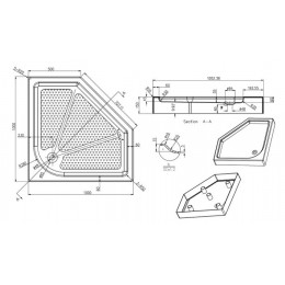Душевой поддон Azario 1000х1000х150 R/L, для MONTREAL 3231 1000/ONTARIO 3231 1000