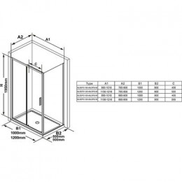 Душевая стенка Ravak Blix BLSPS-90 профиль Хром стекло прозрачное