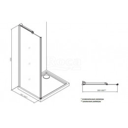 Душевое ограждение Roca Metropolis боковая часть 900X1950 прозрачное стекло, профиль хром (MP3509012M)