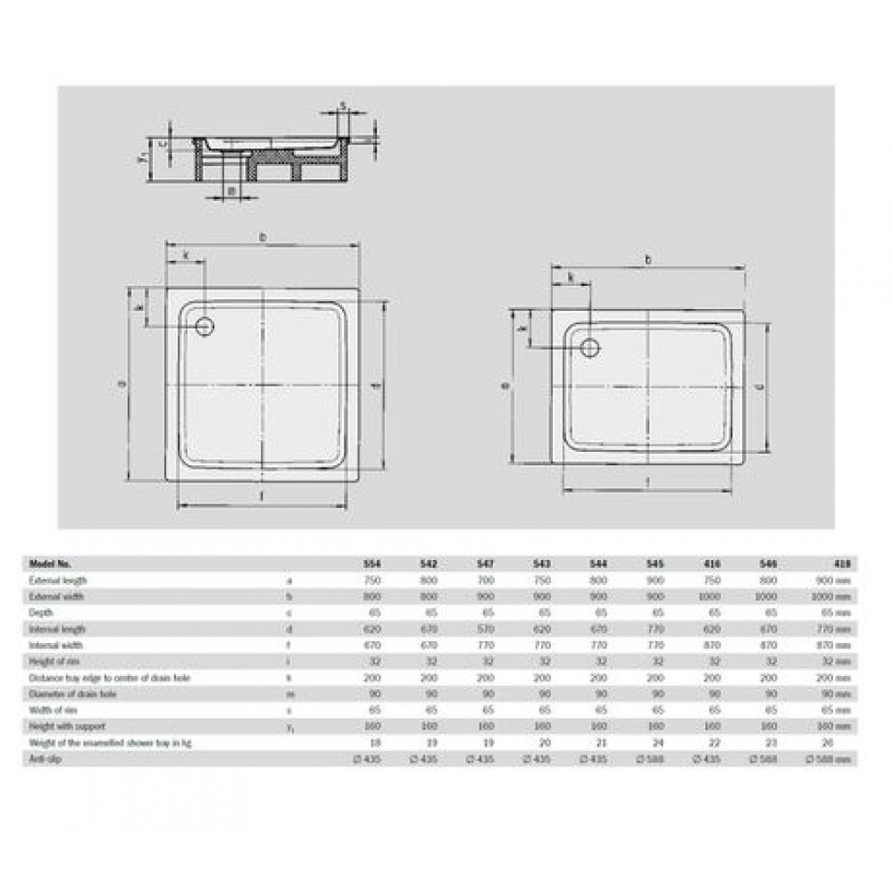 Поддон Kaldewei DUSCHPLAN Mod 542-1 800x800mm alpine white, easy cleaning finish (440500013001)