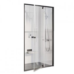 Душевая дверь Ravak Pivot PDOP2-100 распашная, стекло Transparent, профиль Черный (03GA0300Z1)