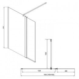 Душевая перегородка Azario CHICAGO 1400х1950 прозрачное стекло 8 мм, покрытие EASY CLEAN, подвижная доп.перегородка 50 см, цвет профиля серебро (AZ-NAR6321 1400)
