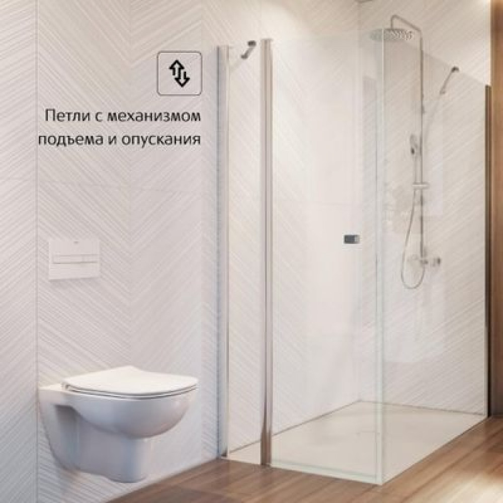 Душевое ограждение Roca Capital фронтальная панель с распашной дверью на профиле 90x195, хром (M4609012M)