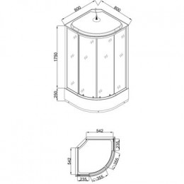 Душевая кабина Loranto 80x80x215 поддон 25 см, 4 мм прозрачное стекло с рисунком "мозайка" (CS-800-25ТМ/М)