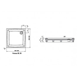 Душевой поддон Ravak PERSEUS-90 PP белый