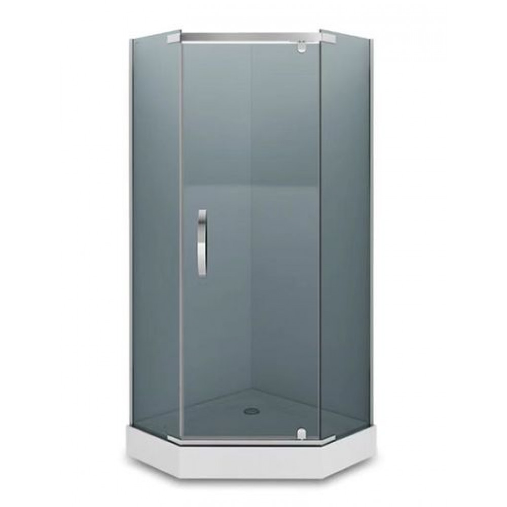 Душевое ограждение Loranto NEO 90x90x200 серое закаленное стекло 8 мм, Easy clean, профиль серебро, без поддона (CS-22112)