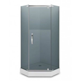 Душевое ограждение Loranto NEO 100x100x200 серое закаленное стекло 8 мм, Easy clean, профиль серебро, без поддона (CS-22112-100)