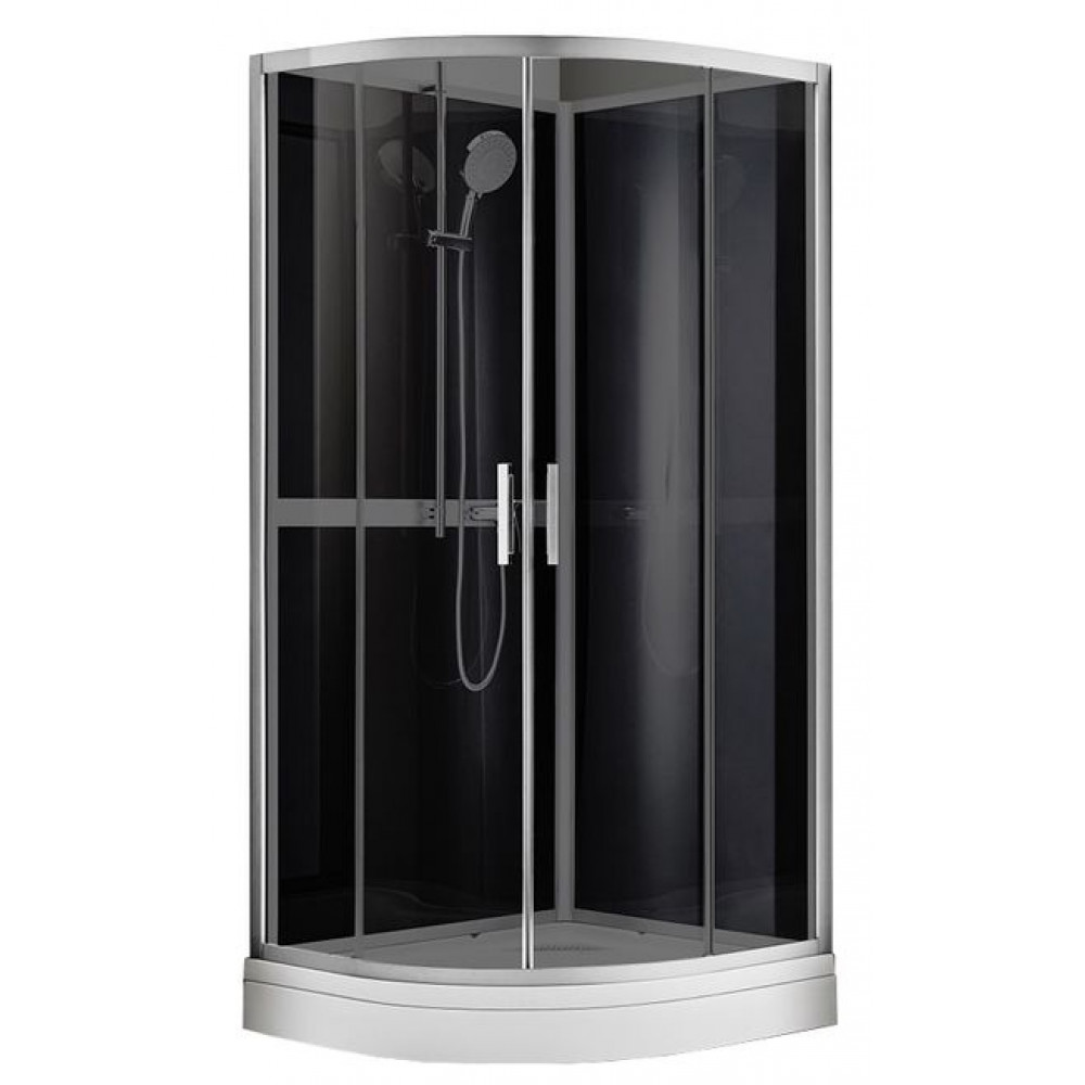Душевая кабина AZARIO DENVER 90х90х200 серое стекло 4 мм. покрытие Easy Clean, задняя панель черная, цвет профиля серый (AZ-N10812 900 GREY)