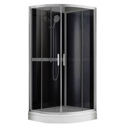 Душевая кабина AZARIO DENVER 90х90х200 серое стекло 4 мм. покрытие Easy Clean, задняя панель черная, цвет профиля серый (AZ-N10812 900 GREY)