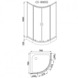 Душевое ограждение Loranto 80х80х195, поддон 13 см (CS-8005S)