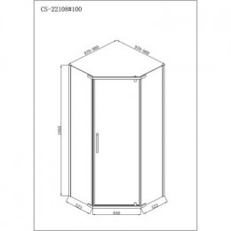 Душевое ограждение Loranto NEO 100x100x195 прозрачное закаленное стекло 8 мм, Easy clean, профиль серебро, без поддона (CS-22108-100)