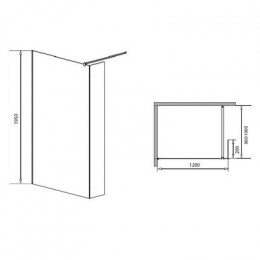 Душевая перегородка Loranto 120x195 Walk-in. Доп.створка 20см. Регулируемый кронштейн 80-100 Прозрачное стекло 6 мм. Профиль Хром (CS-L801 120)