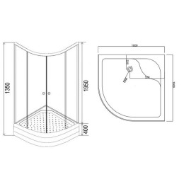 Душевое ограждение Loranto CS-8030S 100х100х195, поддон 40 см