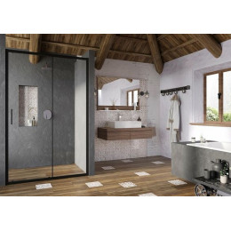 Душевая дверь Ravak Blix Slim BLSDP2-100 раздвижная, стекло Transparent, профиль Черный матовый (X0PMA0300Z1)