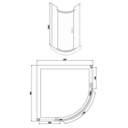 Душевое ограждение Azario EDMONTON 900х900х2000, БЕЗ ПОДДОНА, распаш дверь, 8 мм, профиль хром