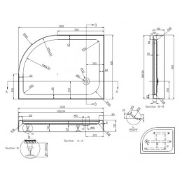 Душевой поддон Azario 900х1200х150 L, для VICTORIA 2131-1-L