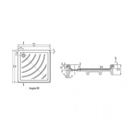Душевой поддон Ravak ANGELA-80 EX белый