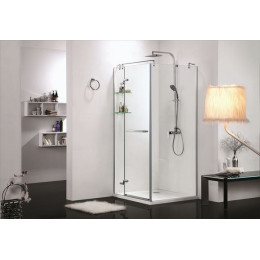 Душевое ограждение Azario MONTREAL 900х900х2000 L, со стеклянной полкой, без поддона, прозрачное стекло 8 мм, цвет профиля серебро (AZ-NWG1231-L)