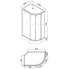 Душевая кабина Loranto 120x80x215 левая, поддон 25 см, 4 мм прозрачное стекло с рисунком "мозайка" (CS-1200-25ТМ/М L)