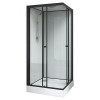 Душевая кабина Loranto NEO 90x90x(190+15) с низким поддоном 15см, прозрачное закаленное стекло 5 мм, задние стеклянные стенки белые, профиль черный-матовый (CS-22110)