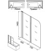Шторка для ванны Azario MERRIT 1100(700+400)х1400 прозрачное стекло 6 мм, покрытие EASY CLEAN, цвет профиля серебро (AZ-NF6221 1100)