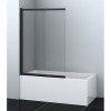 Шторка для ванны Azario BOSTON 143 80х140 раздвижная, 6 мм прозрачное стекло, покрытие easy clean, профиль черный матовый (AZ-143B)