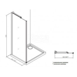 Душевое ограждение Roca Metropolis боковая часть 700х1950 прозрачное стекло, профиль хром (MP3507012M)