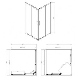 Душевое ограждение Azario SEATTLE 100х100х195 хром, 6мм прозрачное стекло