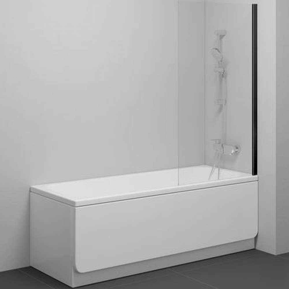 Шторка для ванны Azario MERRIT 800х1400, покрытие Easy Clean, прозрачное стекло 6 мм, цвет профиля черный (AZ-NF6310-1 800 BLACK)