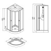 Душевая кабина Loranto NEO 90x90x(190+15) с низким поддоном 15см, прозрачное закаленное стекло 5 мм, задниt стеклянные стенки белые, профиль черный-матовый (CS-22109)