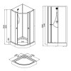 Душевая кабина Loranto NEO 100x100x(190+15) c низким поддоном 15см, прозрачное закаленное стекло 5 мм, задние стеклянные стенки черные, профиль черный-матовый (CS-21800BP-100)