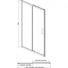Душевая дверь Azario MILTON 1200х2000 L/R, прозрачное стекло 6 мм, цвет пофиля серебро (AZ-ND6121 1200)