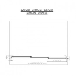 Шторка для ванны, белая+гpапе, Ravak AVDP3-180