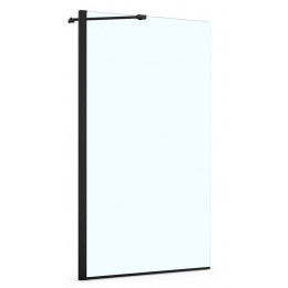 Шторка для ванны Azario MERRIT 800х1400, покрытие Easy Clean, прозрачное стекло 6 мм, цвет профиля черный (AZ-NF6310-1 800 BLACK)