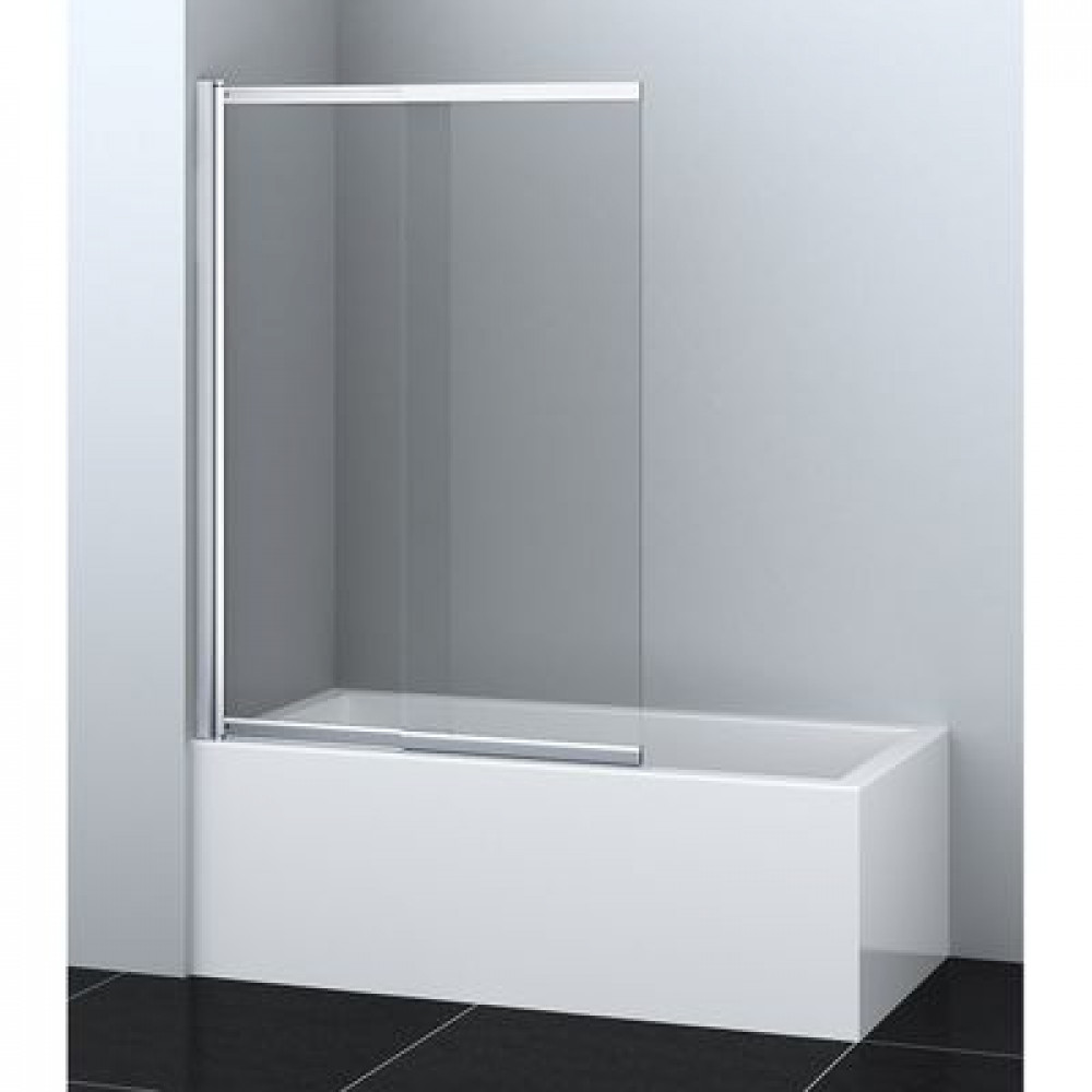 Шторка для ванны Azario BOSTON 143 80х140 раздвижная, 6 мм прозрачное стекло, покрытие easy clean, профиль хром (AZ-143)